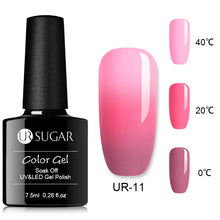 Load image into Gallery viewer, UR SUGAR Rainbow Thermal Color Changing Gel Nail Polish Holographic Glitter Temperature Soak Off UV Gel Varnish 7.5ml Nail Art