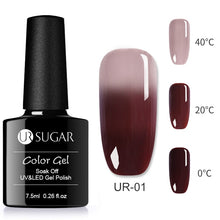 Load image into Gallery viewer, UR SUGAR Rainbow Thermal Color Changing Gel Nail Polish Holographic Glitter Temperature Soak Off UV Gel Varnish 7.5ml Nail Art