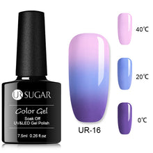 Load image into Gallery viewer, UR SUGAR Rainbow Thermal Color Changing Gel Nail Polish Holographic Glitter Temperature Soak Off UV Gel Varnish 7.5ml Nail Art