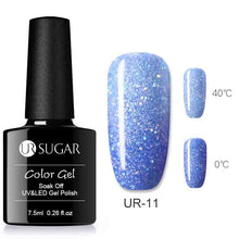Load image into Gallery viewer, UR SUGAR Rainbow Thermal Color Changing Gel Nail Polish Holographic Glitter Temperature Soak Off UV Gel Varnish 7.5ml Nail Art