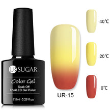 Load image into Gallery viewer, UR SUGAR Rainbow Thermal Color Changing Gel Nail Polish Holographic Glitter Temperature Soak Off UV Gel Varnish 7.5ml Nail Art