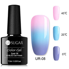 Load image into Gallery viewer, UR SUGAR Rainbow Thermal Color Changing Gel Nail Polish Holographic Glitter Temperature Soak Off UV Gel Varnish 7.5ml Nail Art