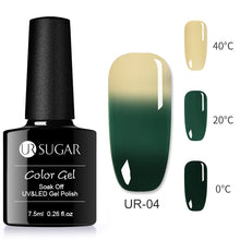 Load image into Gallery viewer, UR SUGAR Rainbow Thermal Color Changing Gel Nail Polish Holographic Glitter Temperature Soak Off UV Gel Varnish 7.5ml Nail Art