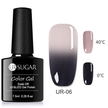Load image into Gallery viewer, UR SUGAR Rainbow Thermal Color Changing Gel Nail Polish Holographic Glitter Temperature Soak Off UV Gel Varnish 7.5ml Nail Art