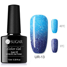 Load image into Gallery viewer, UR SUGAR Rainbow Thermal Color Changing Gel Nail Polish Holographic Glitter Temperature Soak Off UV Gel Varnish 7.5ml Nail Art