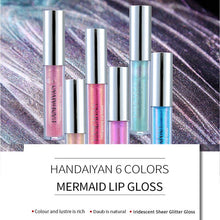 Load image into Gallery viewer, HANDAIYAN Shimmer Lip Gloss Waterproof Liquid Lipstick Moisturizer Laser Polarized Cosmetic Pearl Glitter Lipgloss Lip Plumper