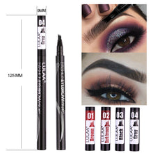 Load image into Gallery viewer, LULAA Waterproof Natural Eyebrow Pen Four-claw Eye Brow Tint Makeup Four Colors Eyebrow Pencil Brown Black Grey Brush Cosmetics