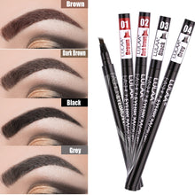 Load image into Gallery viewer, LULAA Waterproof Natural Eyebrow Pen Four-claw Eye Brow Tint Makeup Four Colors Eyebrow Pencil Brown Black Grey Brush Cosmetics