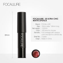 Load image into Gallery viewer, FOCALLURE 19 Colors Matte Lipsticks Waterproof Matte Lipstick Lip Sticks Cosmetic Easy to Wear Matte Batom Makeup Lipstick