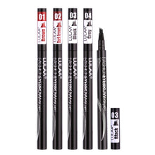 Load image into Gallery viewer, LULAA Waterproof Natural Eyebrow Pen Four-claw Eye Brow Tint Makeup Four Colors Eyebrow Pencil Brown Black Grey Brush Cosmetics