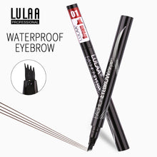 Load image into Gallery viewer, LULAA Waterproof Natural Eyebrow Pen Four-claw Eye Brow Tint Makeup Four Colors Eyebrow Pencil Brown Black Grey Brush Cosmetics