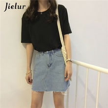 Load image into Gallery viewer, Jielur Tee Shirt 15 Solid Color Basic T Shirt Women Casual O-neck Harajuku Summer Top Korean Hipster White Tshirt S-XL Dropship