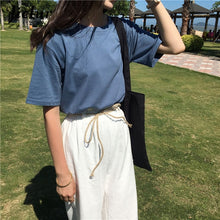 Load image into Gallery viewer, Jielur Tee Shirt 15 Solid Color Basic T Shirt Women Casual O-neck Harajuku Summer Top Korean Hipster White Tshirt S-XL Dropship