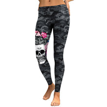 Load image into Gallery viewer, NADANBAO New Arrival Leggings Women Skull Head 3D Printed Camouflage Legging Workout Leggins Slim Elastic Plus Size Pants Legins