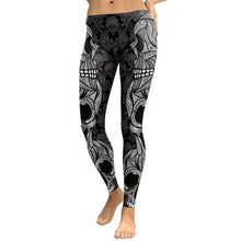Load image into Gallery viewer, NADANBAO New Arrival Leggings Women Skull Head 3D Printed Camouflage Legging Workout Leggins Slim Elastic Plus Size Pants Legins
