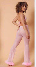 Load image into Gallery viewer, Mesh Capris Sexy New Mesh Trousers High Waist Slim Perspective Orange Fluffy Flare Pants Holiday Streetwear Pantalon Women Pant