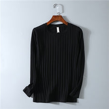 Load image into Gallery viewer, Striped Elastic T Shirt Women 2019 Spring Top Casual O Neck Long Sleeve Shirt Cotton T-Shirts Tops Knitted Blusas Plus Size D108