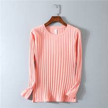Load image into Gallery viewer, Striped Elastic T Shirt Women 2019 Spring Top Casual O Neck Long Sleeve Shirt Cotton T-Shirts Tops Knitted Blusas Plus Size D108