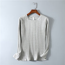 Load image into Gallery viewer, Striped Elastic T Shirt Women 2019 Spring Top Casual O Neck Long Sleeve Shirt Cotton T-Shirts Tops Knitted Blusas Plus Size D108