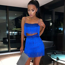 Load image into Gallery viewer, Tobinoone 2018 New Women Summer Tassel Dress Elegant Club Party Dress Sexy Off Shoulder Tassel Embellished Mini Fringe Dress