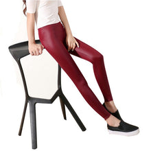 Load image into Gallery viewer, S-3XL New Autumn 2019 Fashion Faux Leather Sexy Thin Black Leggings Calzas Mujer Leggins Leggings Stretchy Plus Size 4XL 5XL