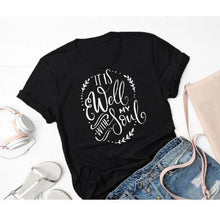 Load image into Gallery viewer, It is well with my soul T-Shirt Stylish Belief Coll Top Fashion Clothing Summer Christian Slogan Gift Harajuku Yellow Tee