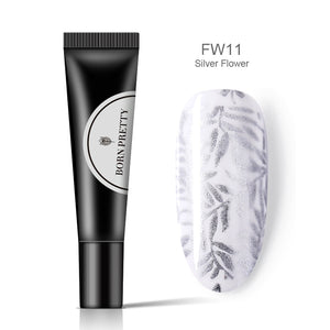 BORN PRETTY Nail Stamping Gel Polish 8ml Black White Stamp Print Oil UV Gel Lacquer Soak Off Varnish for Nail Art Stamping Plate