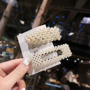 Ins Fashion 1Set Women Girls Elegant Pearls Hair Clips Sweet Headwear Hair Ornament Hairpins Barrettes Headband Hair Accessories