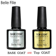 Load image into Gallery viewer, Belle Fille Base and Top Coat Gel Nail Polish UV 10ml Transparent Soak Off Primer Gel Polish Gel Lacquer Nail Art Manicure
