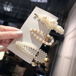 Ins Fashion 1Set Women Girls Elegant Pearls Hair Clips Sweet Headwear Hair Ornament Hairpins Barrettes Headband Hair Accessories