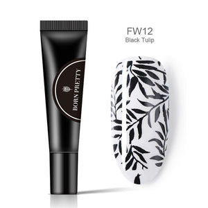BORN PRETTY Nail Stamping Gel Polish 8ml Black White Stamp Print Oil UV Gel Lacquer Soak Off Varnish for Nail Art Stamping Plate