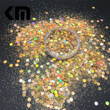 Load image into Gallery viewer, KM GLITTER Top Popular Best Sales Chunky Mixed Fairy Face Body Craft Rose Sequins Manicure Rose Gold Glitter for Nail Decoration