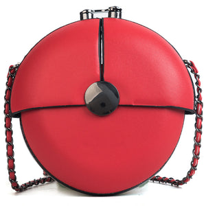 Solid Soft Surface Round Female Bag 2 side pocket Lock