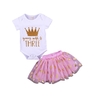 Baby Girls Gauze Cotton Clothing Set Of Two Piece Skirt