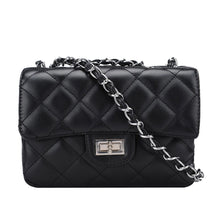 Load image into Gallery viewer, Solid Leather Chain Strap Shoulder Crossbody Argyle Women Bag