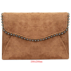 Metal Beads studded Flip Purse Women Crossbody Bag with chain