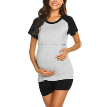 Load image into Gallery viewer, Women Maternity Pajama Set two piece loose Breastfeeding Pregnancy Nursing Clothes