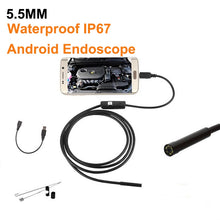 Load image into Gallery viewer, 2M 1M 5.5mm 7mm Endoscope Camera Flexible IP67 Waterproof Inspection Borescope Camera for Android PC Notebook 6LEDs Adjustable
