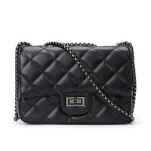 Load image into Gallery viewer, Solid Leather Chain Strap Shoulder Crossbody Argyle Women Bag