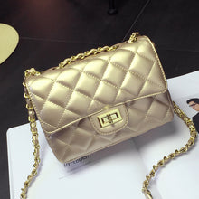 Load image into Gallery viewer, Solid Leather Chain Strap Shoulder Crossbody Argyle Women Bag