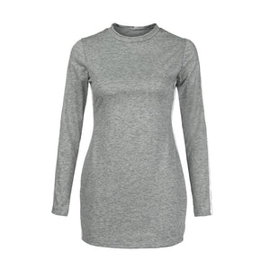 Women O-Neck sexy Dress above Knee mini Tunic Dress