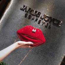 Load image into Gallery viewer, Solid Leather Sexy Women lips 3D Print  Crossbody Bag