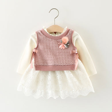 Baby Princess Cotton Skirt Two Piece Vest Frock