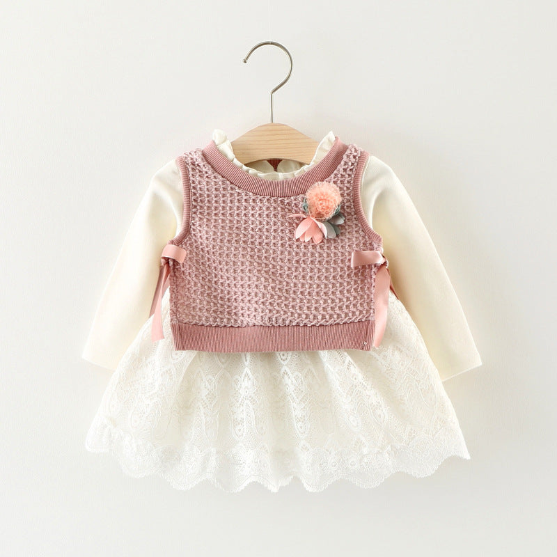 Baby Princess Cotton Skirt Two Piece Vest Frock