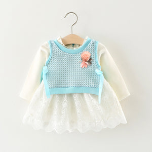Baby Princess Cotton Skirt Two Piece Vest Frock