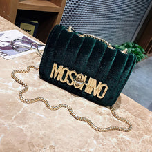 Load image into Gallery viewer, Letter Print Steel Gold soft surface Crossbody Bag