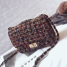 Load image into Gallery viewer, Woolen Multi Color Small Chain Crossbody Bag