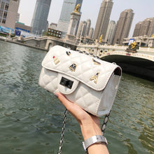 Load image into Gallery viewer, Fashion Argyle sewing thread Beaded double chain Party Women Crossbody Bag