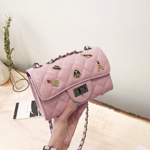 Load image into Gallery viewer, Fashion Argyle sewing thread Beaded double chain Party Women Crossbody Bag