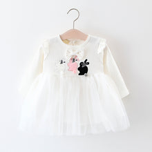 Load image into Gallery viewer, Baby Girls Cotton Long Sleeve Rabbit Print Frock